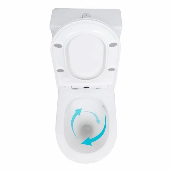 Унітаз-моноблок підлоговий Qtap Kolibri Ultra Quiet безобідковий з сидінням Soft-close WHITE QT10226380W 2356227911 фото