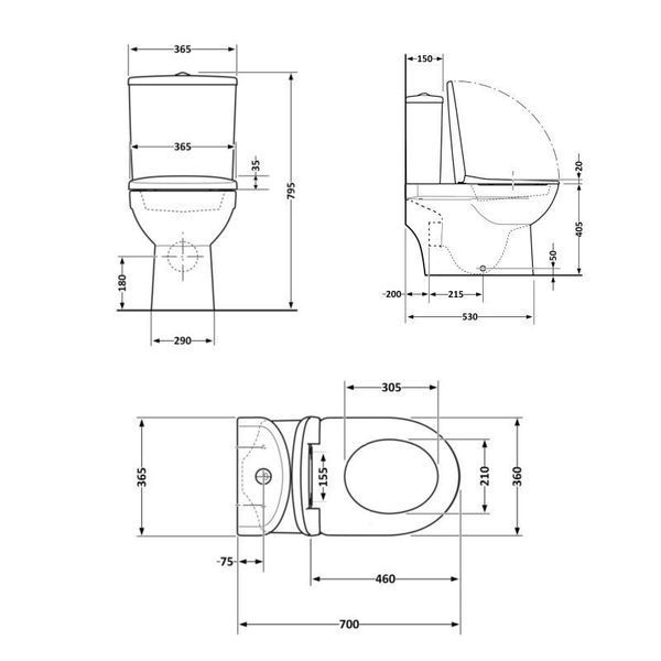 Унітаз-моноблок підлоговий Qtap Kolibri Ultra Quiet безобідковий з сидінням Soft-close WHITE QT10226380W 2356227911 фото