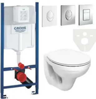 Комплект 5в1: Инсталляция Grohe Rapid +Подвесной унитаз idol+ клавиша на выбор G I1 фото