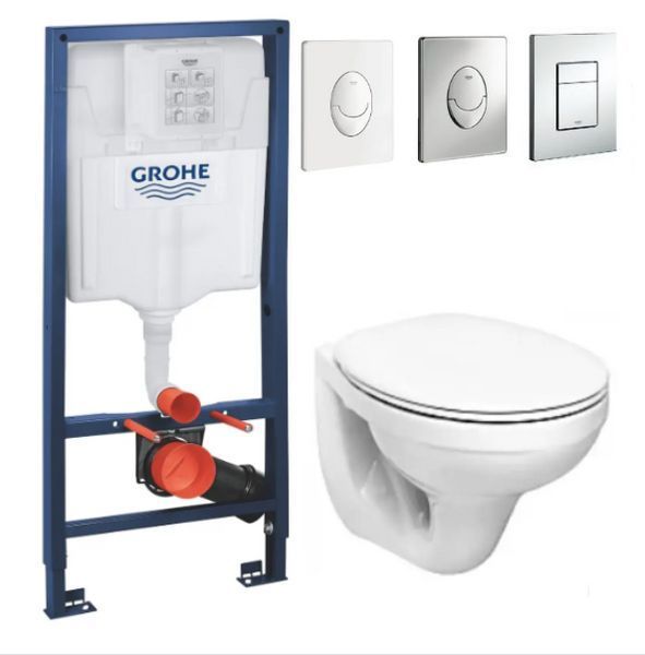 Комплект 5в1: Инсталляция Grohe Rapid +Подвесной унитаз idol+ клавиша на выбор G I1 фото