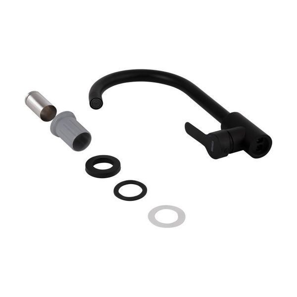 Змішувач для кухні Brinex Pure 015F U-образний Black Matt BRIPUR015FBLM 2494360962 фото