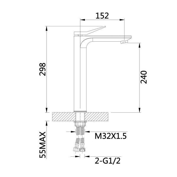 Змішувач для раковини Qtap Presto високий QTPRE269CRW45577 Chrome/White 2366734830 фото