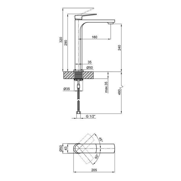 Смеситель для раковины Qtap Slavonice 10H42103C SD00042906 фото