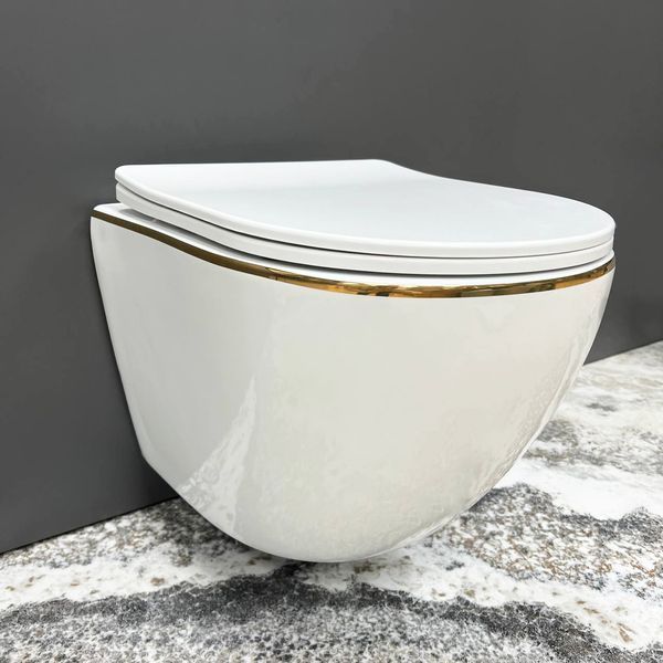 Подвесной унитаз VBI VULCANO WHITE GOLD EDGE 2523730956 фото