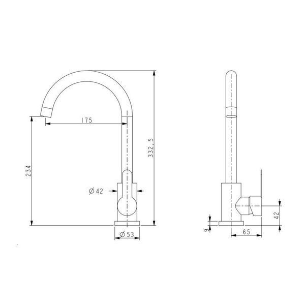 Змішувач для кухні U-образний Brinex Pure 015F U-образний Chrome BRIPUR015FCRM 2494360965 фото