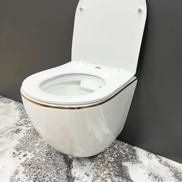 Подвесной унитаз VBI VULCANO WHITE GOLD EDGE 2523730956 фото