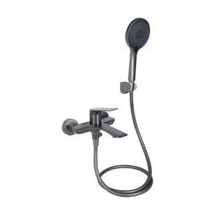 Змішувач для ванни Qtap Vlasta New (з душовим гарнітуром) QTVLA259GMB45643 Gunmetal Black PVD 2303865958 фото