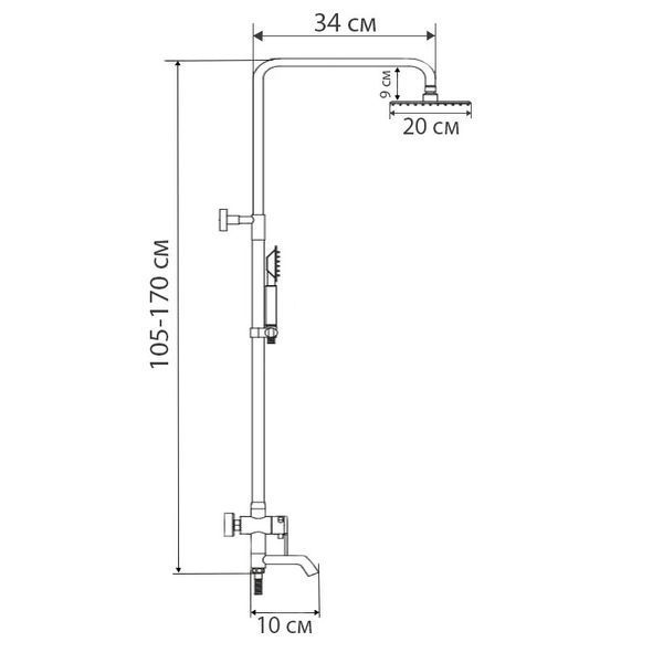 Душевая колонна со смесителем и удлинителем Haiba Hansberg 009-J (HB0923) HB0923 фото