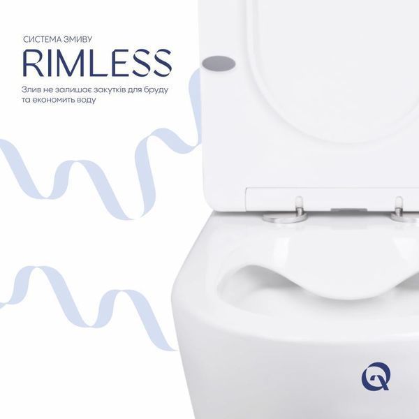Унитаз-компакт Qtap Stork безободковый с сиденьем Soft-close QT15222178W SD00036225 фото