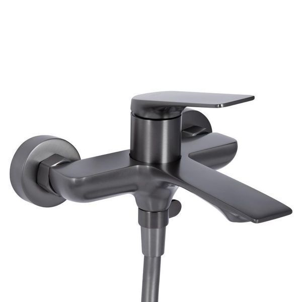 Змішувач для ванни Qtap Vlasta New (з душовим гарнітуром) QTVLA259GMB45643 Gunmetal Black PVD 2303865958 фото