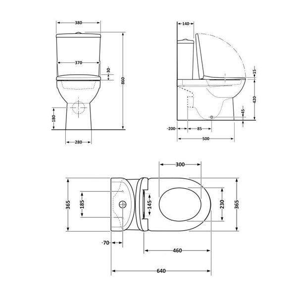 Унитаз-компакт Qtap Stork безободковый с сиденьем Soft-close QT15222178W SD00036225 фото
