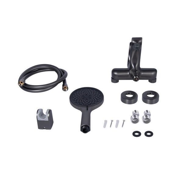Змішувач для ванни Qtap Vlasta New (з душовим гарнітуром) QTVLA259GMB45643 Gunmetal Black PVD 2303865958 фото