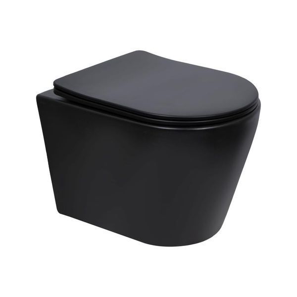 Комплект 5в1: Инсталляция Koller pool +Безободковый Подвесной унитаз Qtap Scorpio Matt Black Торнадо+ Клавиша CHROME MATT 3017334379 фото