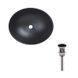Комплект Qtap Dove: Раковина накладна овальна 410x335x145 мм Matt Black + Донний клапан PU03 2364863852 фото 1