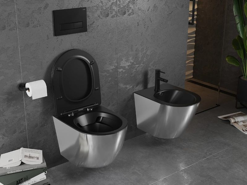 Подвесной унитаз MEXEN LENA SILVER BLACK MATT * 2523700190 фото