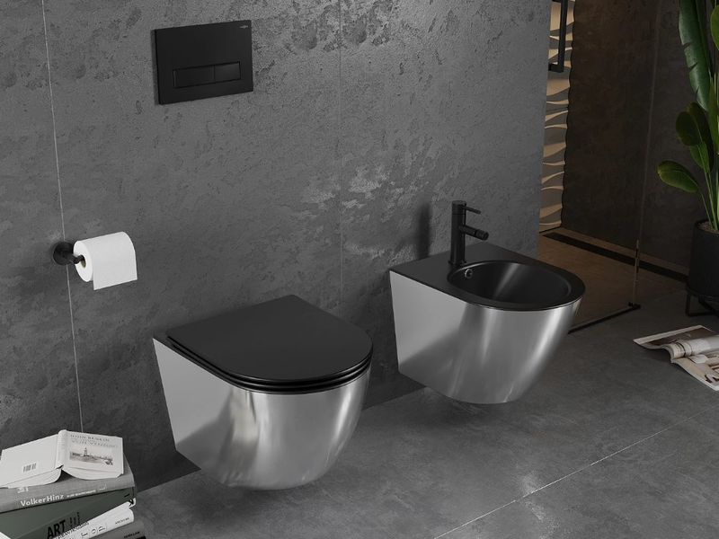 Подвесной унитаз MEXEN LENA SILVER BLACK MATT * 2523700190 фото