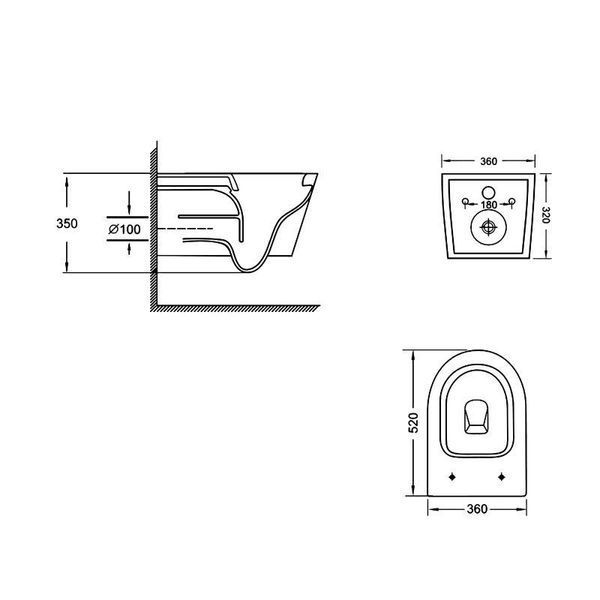 Унітаз підвісний Qtap Jay безобідковий з сідінням Soft-close QT07335175W 2576933202 фото
