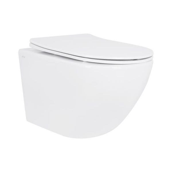 Унітаз підвісний Qtap Jay безобідковий з сідінням Soft-close QT07335175W 2576933202 фото