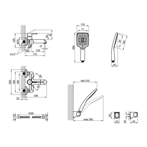 Смеситель для ванны Qtap Grand WCR 006 SD00039611 фото