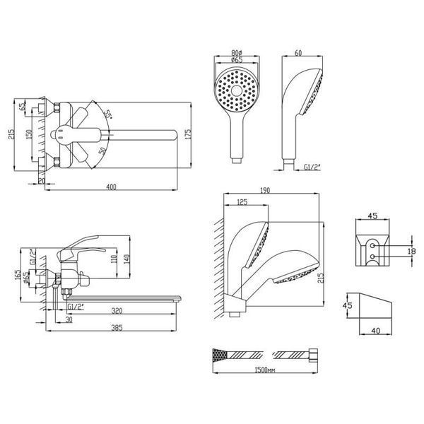Смеситель для ванны Lidz (CRM) 41 86 005B-1 New SD00041224 фото