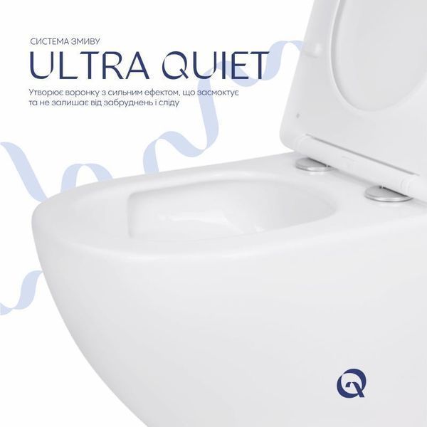 Унітаз підвісний Qtap Jay безобідковий з сідінням Soft-close QT07335175W 2576933202 фото