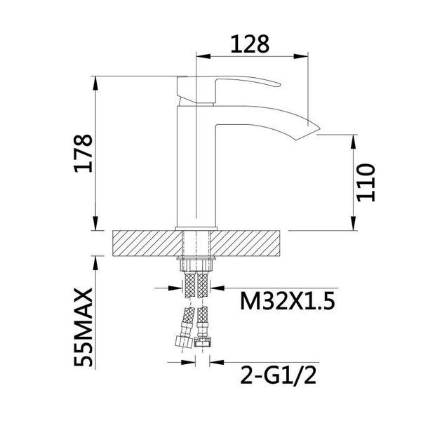 Змішувач для раковини Qtap Swan Cascada QTSWA270CRW45568 Chrome/White 2366734832 фото