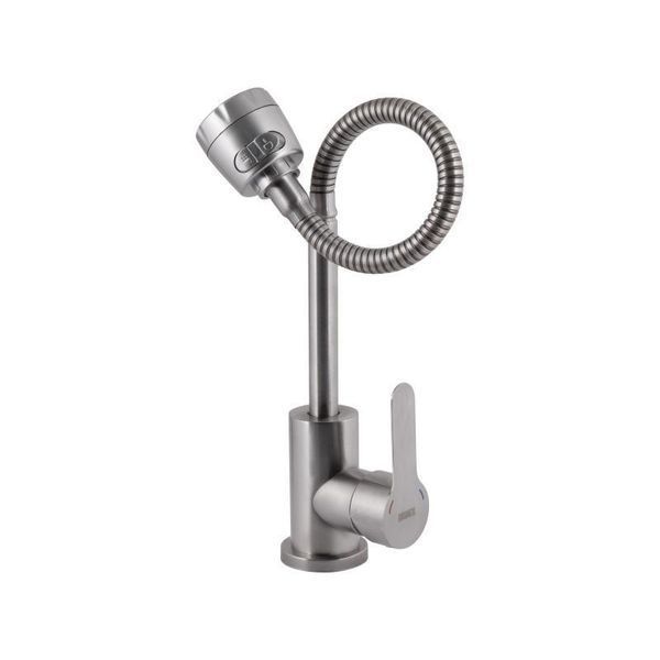Змішувач для кухні Brinex Pure 015F41 з гнучким виливом Nickel BRIPUR015F41NKL 2494360966 фото