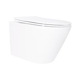 Унітаз підвісний Qtap Swan безобідковий з сідінням Soft-close QT16335180W 2576933204 фото