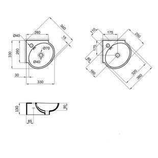 Раковина Qtap Leo 390x365x130 White QT11115010WN 2369425251 фото