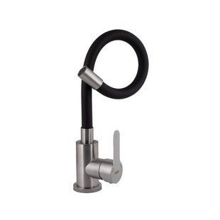 Змішувач для кухні Brinex Pure 015F3 з гнучким виливом Nickel/Black BRIPUR015F3NKB 2494360968 фото