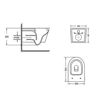 Унитаз подвесной Qtap Swan безободковый с седалием Soft-close QT16335180W 2576933204 фото