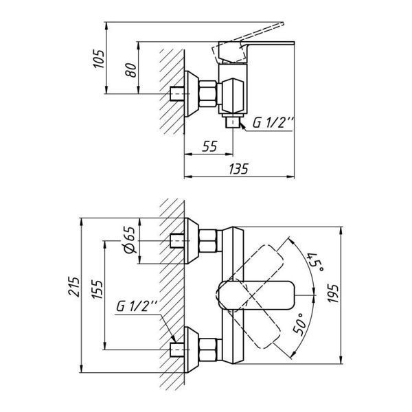 Змішувач для душу Qtap Pivonka 4013102C SD00042110 фото