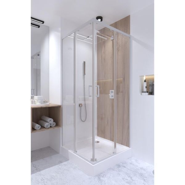 Душова кабіна Qtap Taurus WHI1099SC6 90х90 см, скло Clear 6 мм без піддона SD00039702 фото