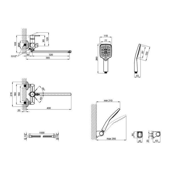 Смеситель для ванны Qtap Grand WCR 005 SD00039612 фото