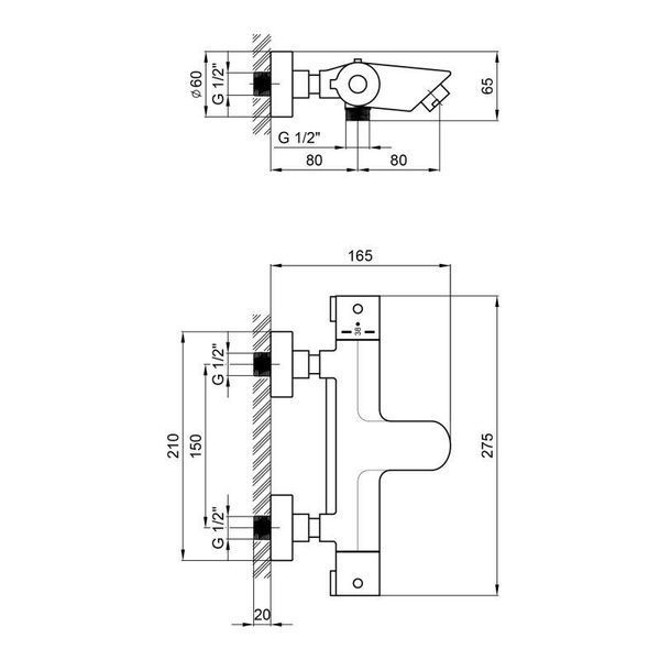Змішувач термостатичний для ванни Qtap Inspai-Therm CRMT300800 SD00047504 фото