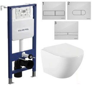 Комплект 5в1 Koller Pool + подвесной унитаз Volle Amadeus 2.0 Vortice + белая клавиша 3027388436 фото