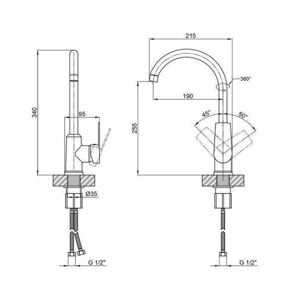 Змішувач для кухні Brinex 35C 20N SD00050845 фото
