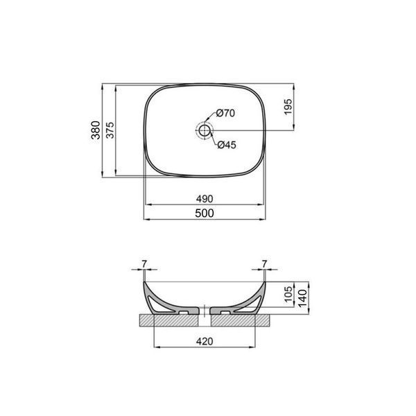 Раковина-чаша Qtap Cardinal 500х380х140 мм White QT04116302W 2581103376 фото