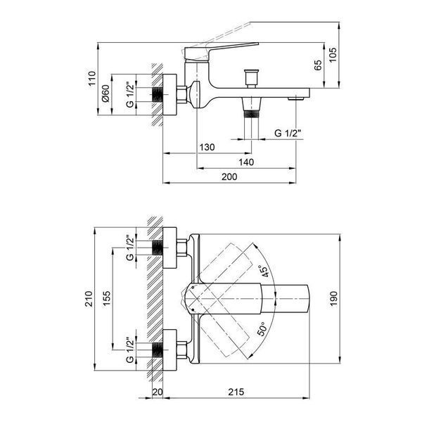 Смеситель для ванной Qtap Slavonice 3042103DC SD00042909 фото