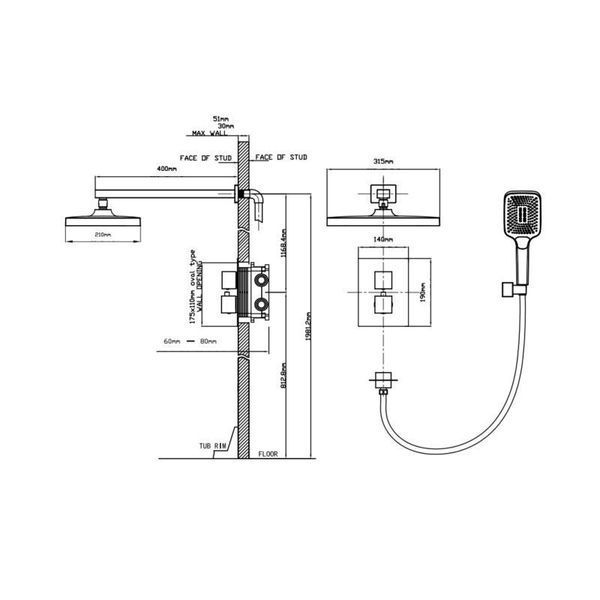 Термостатическая душевая система скрытого монтажа Qtap Aqauarius 65T103NGC SD00047511 фото