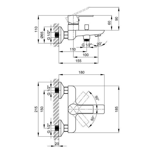 Змішувач для ванни Qtap Ustek 3016107DC SD00041964 фото