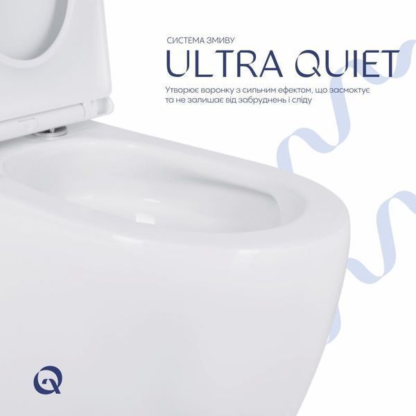 Унітаз підлоговий Qtap Robin New Ultra Quiet безобідковий з сидінням Soft-close WHITE QT13226083AW 2333113913 фото