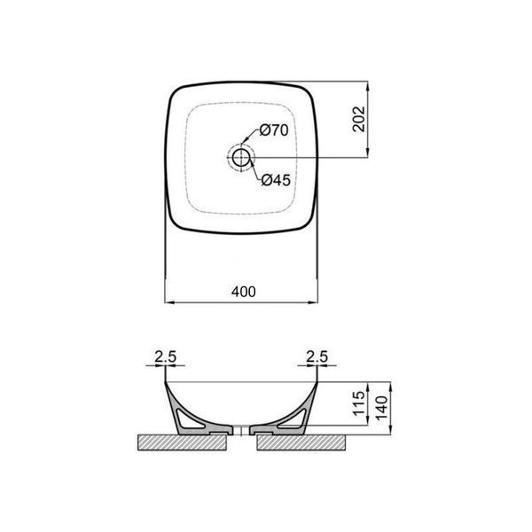 Раковина-чаша Qtap Kolibri 400х400х140 мм White QT10116303W 2581103378 фото