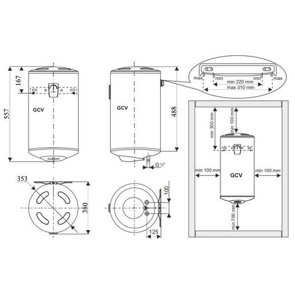 Водонагреватель Tesy Bilight Slim 30 л, мокрый ТЭН 1,2 кВт (GCV303512B11TSRС) 303295 1782771744 фото