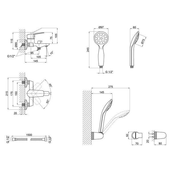 Смеситель для ванны Qtap Ortiz CRM 006 New SD00041845 фото