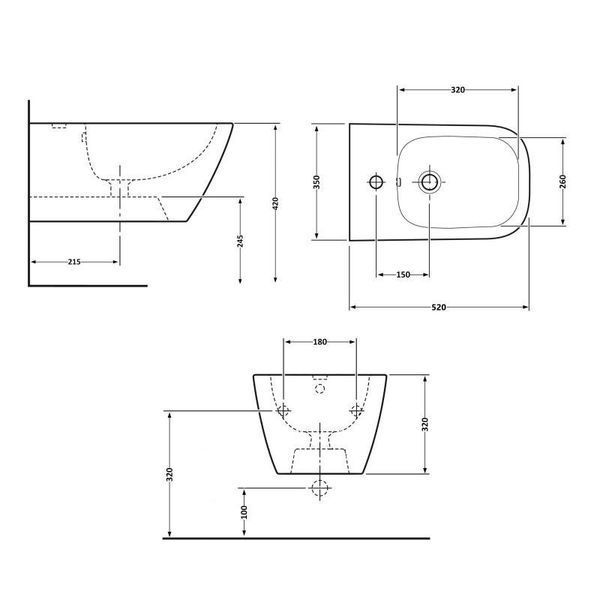 Біде підвісне Qtap Tern 485x345x330 White QT1755052FW SD00042537 фото