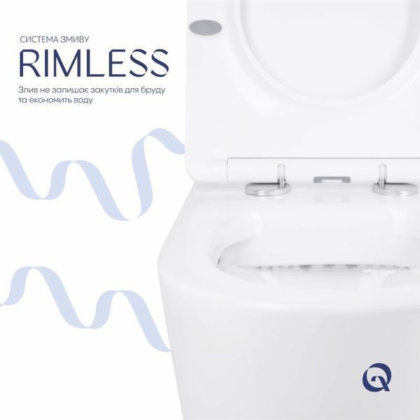 Унітаз підлоговий Qtap Swan безобідковий з сідінням Soft-close QT16223178W SD00045432 фото