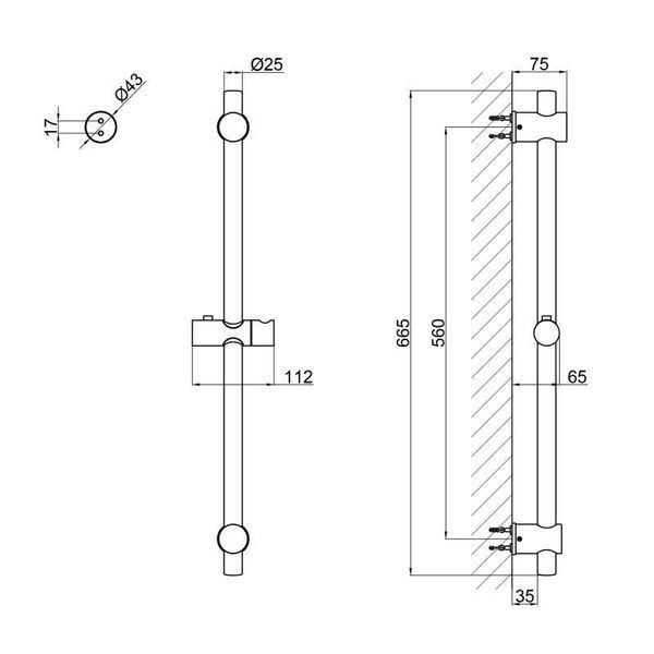 Штанга для душа Qtap Lepit 82103OB SD00047525 фото