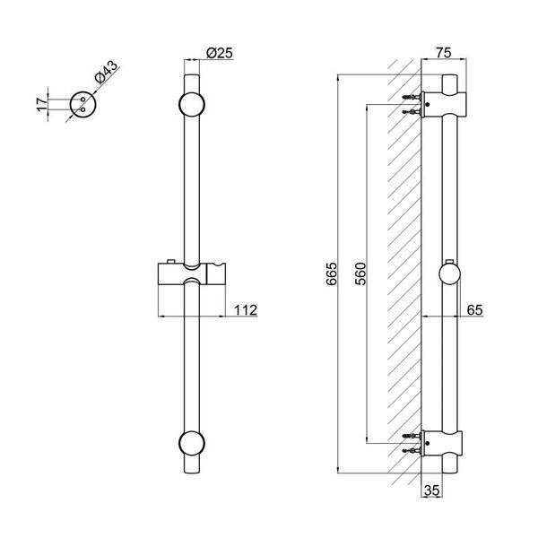 Штанга для душа Qtap Lepit 82103OB SD00047525 фото