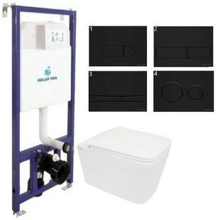 Комплект 5в1: Инсталляция Koller pool +Безободковый Подвесной унитаз Venta Sappo Торнадо +Чорная клавиша 2642360465 фото